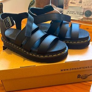 Dr. Martens hydro leather black sandals